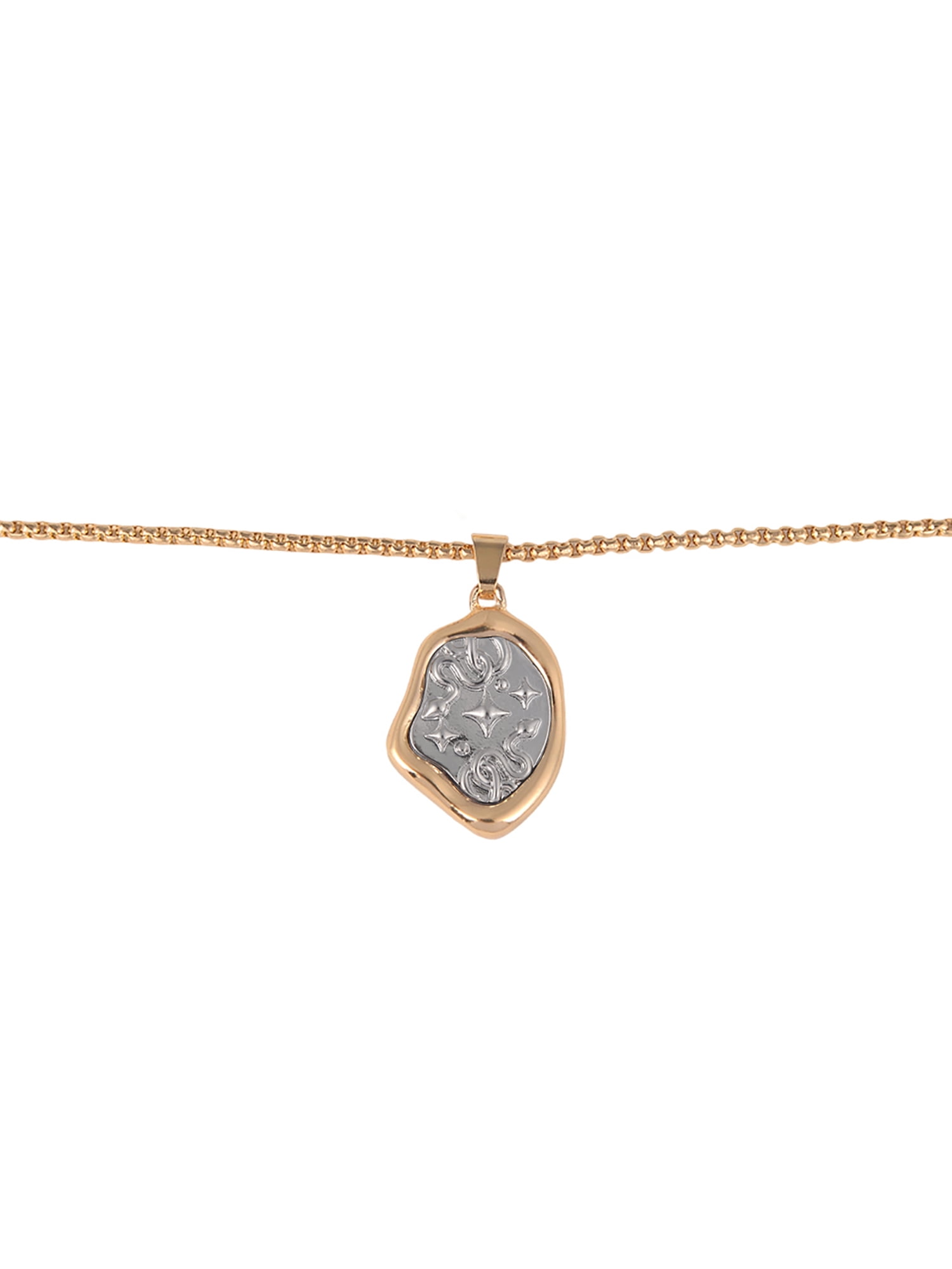 Time and Tru Goldtone Silvertone Reversible Pendant "Gemini" Necklace