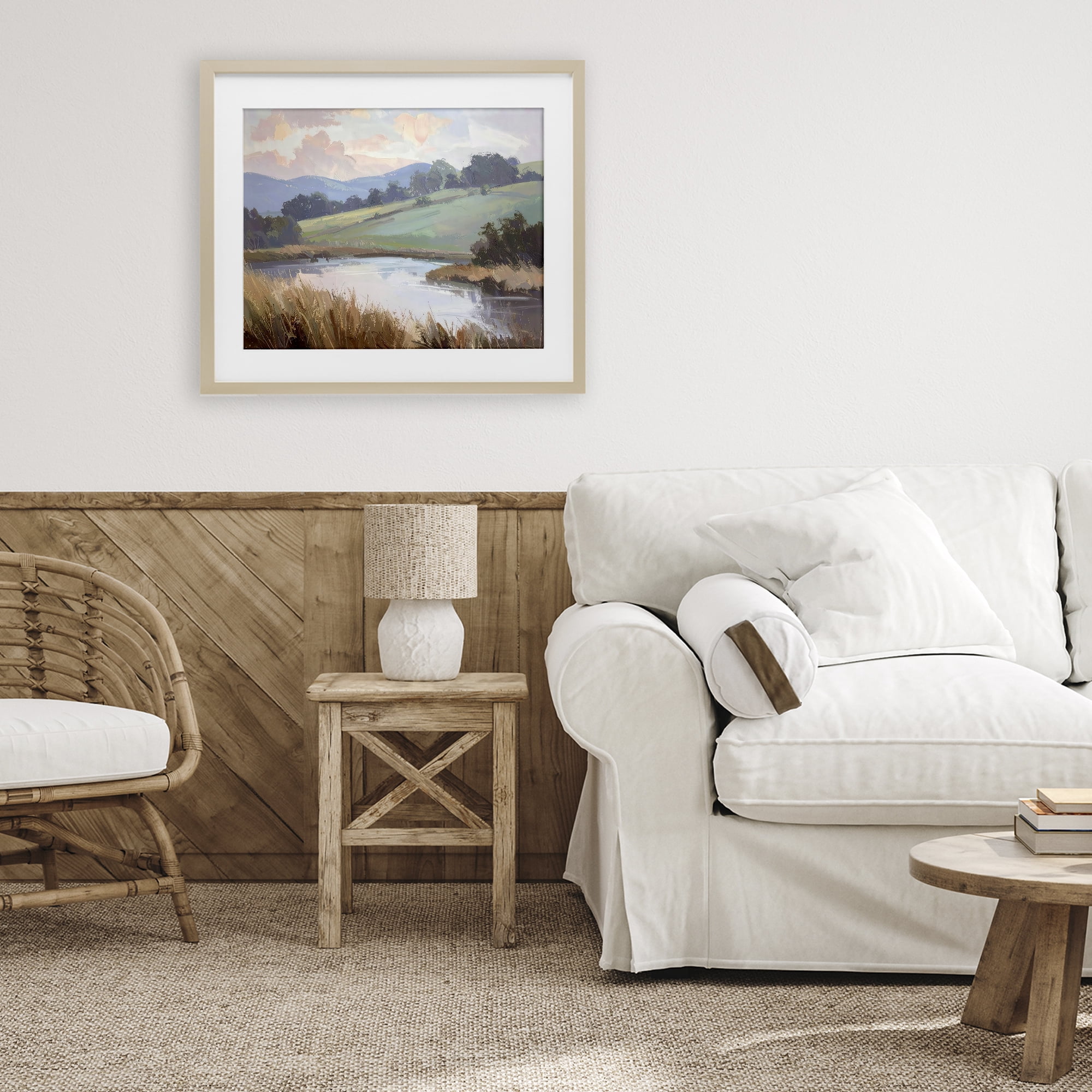 Stupell Industries Subtle Distant Mountains Birch Framed Print Under Glass, design by Alonza Saunders
