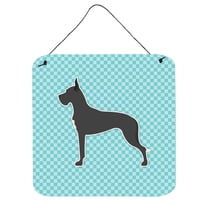 Carolines Treasures BB3775DS66 Great Dane Checkerboard Blue Wall or Door Hanging Prints