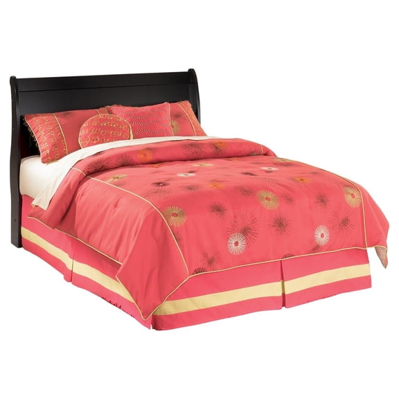 Signature Design by Ashley Casual Huey Vineyard Full Sleigh Headboard  Black