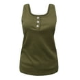 thumbnail image 3 of Kakina CMSX Tank Tops for Women Clearance Women Casual Tanks Sleeveless Buttons Slimming Solid Pullover Vest Blouse Tops Deals, 3 of 3