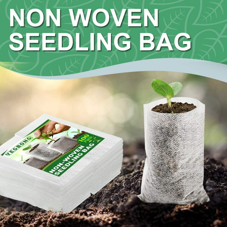 Biodegradable Nonwoven Fabric Nursery Plant Grow Bags Seedling Growing  Planter Planting Pots Garden Eco-Friendly Ventilate Bag