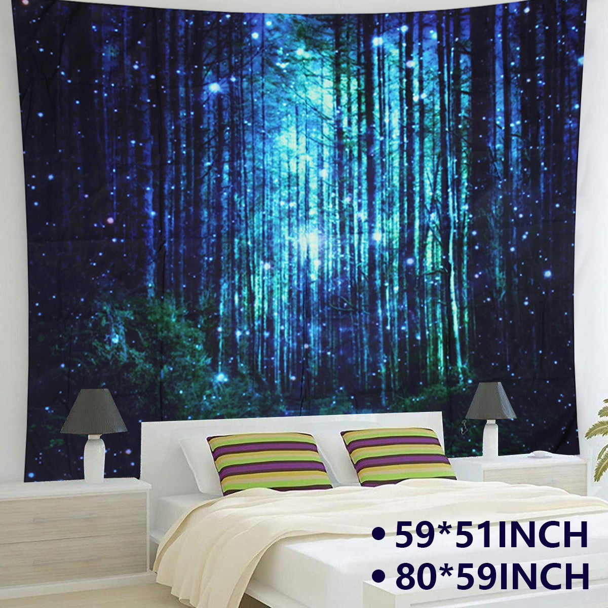 Colorful Night Sky Tapestry Art Wall Hanging Room Bedspread Tapestry Home Decor