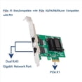 thumbnail image 2 of 2X 2-Port Gigabit PCIe Network Card 1000M Dual Ports PCI Ethernet Adapter with 82571EB LAN NIC Card for ,2 x Network Card 2 x short board,Green, 2 of 6