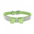 thumbnail image 1 of Pet Dog Leather Rhinestones Bow Knot Collar Crystals Bling Diamonds for Small Medium Large Dogs, 1 of 11