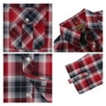 thumbnail image 3 of Coevals Club Men's Western Cowboy Long Sleeve Pearl Snap Plaid Work Shirts Red Black White 24 3X-Large, 3 of 4