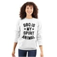 thumbnail image 3 of BBQ Spirit Animal Foodie Saying Unisex Plus Fleece Graphic Sweatshirt Brisco Brands 2X, 3 of 5