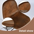 thumbnail image 2 of Homy Casa 26" Swivel Counter Height Bar Stools, Set of 2, Suede, Wood-Look Metal Legs, 2 of 8