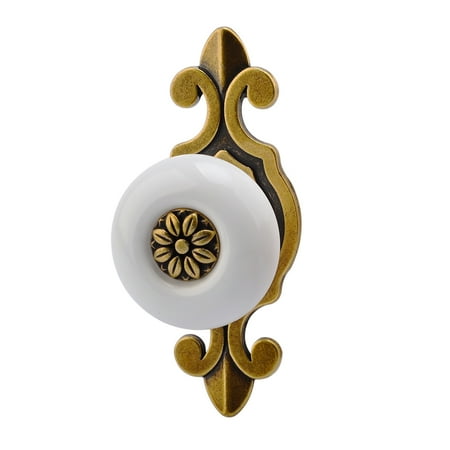 Antique Cupboard Reviews Retro Europe Ceramic Cabinet Drawer Furniture Cupboard Pull Handle with Antique Bronze Hardware - White ()