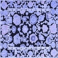 thumbnail image 1 of Ahgly Company Machine Washable Indoor Square Abstract Blue Modern Area Rugs, 6' Square, 1 of 4