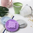 thumbnail image 3 of silicone folding water cups with lids,reusable drinking mugs cup,travel camping picnic bottle, 3 of 6