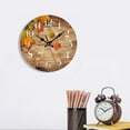 thumbnail image 3 of VOCOO Round Wall Clock, Silent Non-Ticking Battery Operated Clock 10 Inch, Decor for Bathroom, Bedroom, Kitchen, Office or School Leaf Wooden, 3 of 6