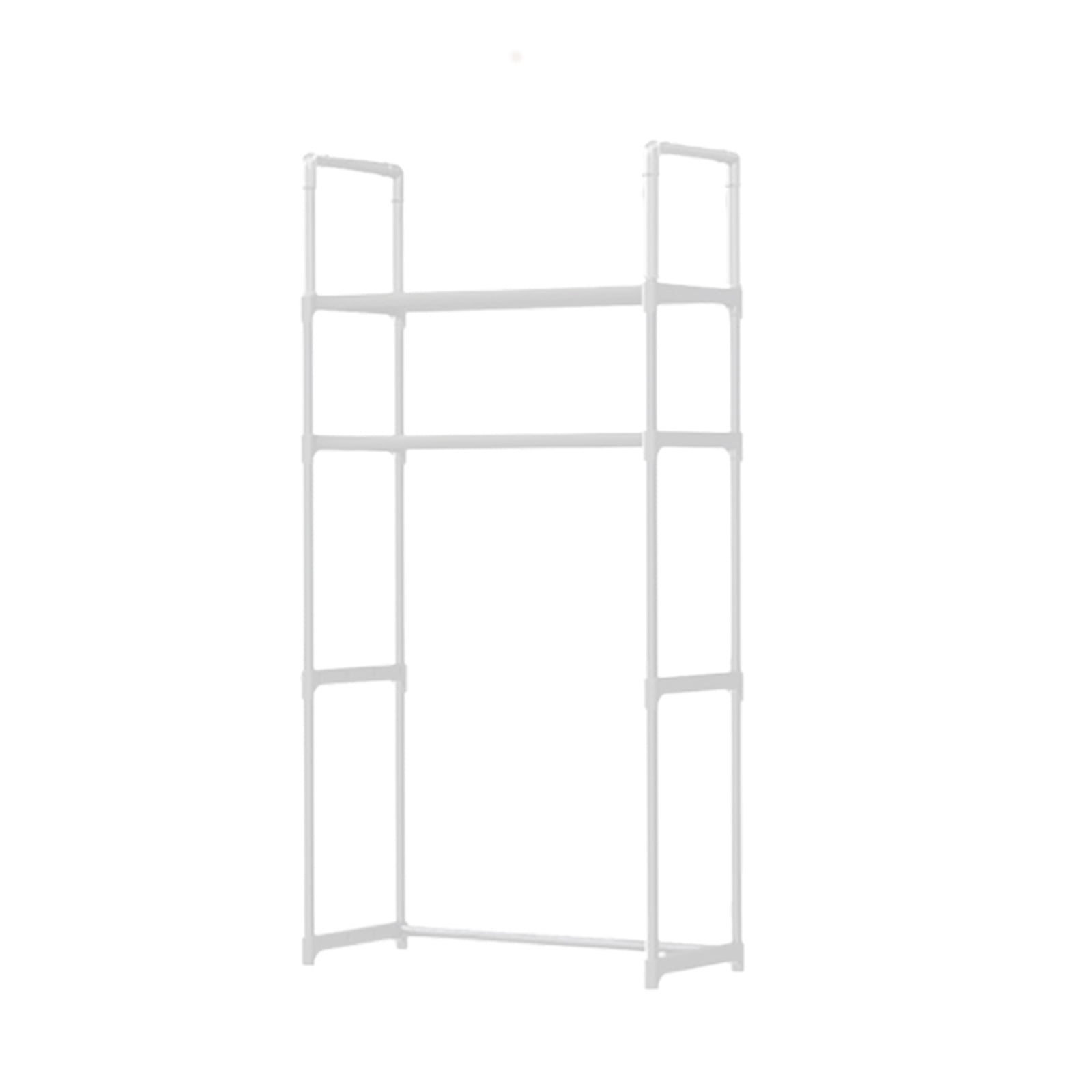 Tgbvmt 2-Layer Stainless Steel Storage Rack Above Toilet 50 In Space Saving Organizer For Shampoo Towels Hair Dryers Detergents Washing Machine Balcony Home Bath Decor Storage Racks
