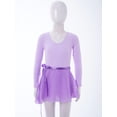 thumbnail image 3 of CHICTRY Little Girls Basic Ballet Dance Costume Long Sleeve Leotard with Wrap Skirt, 3 of 7