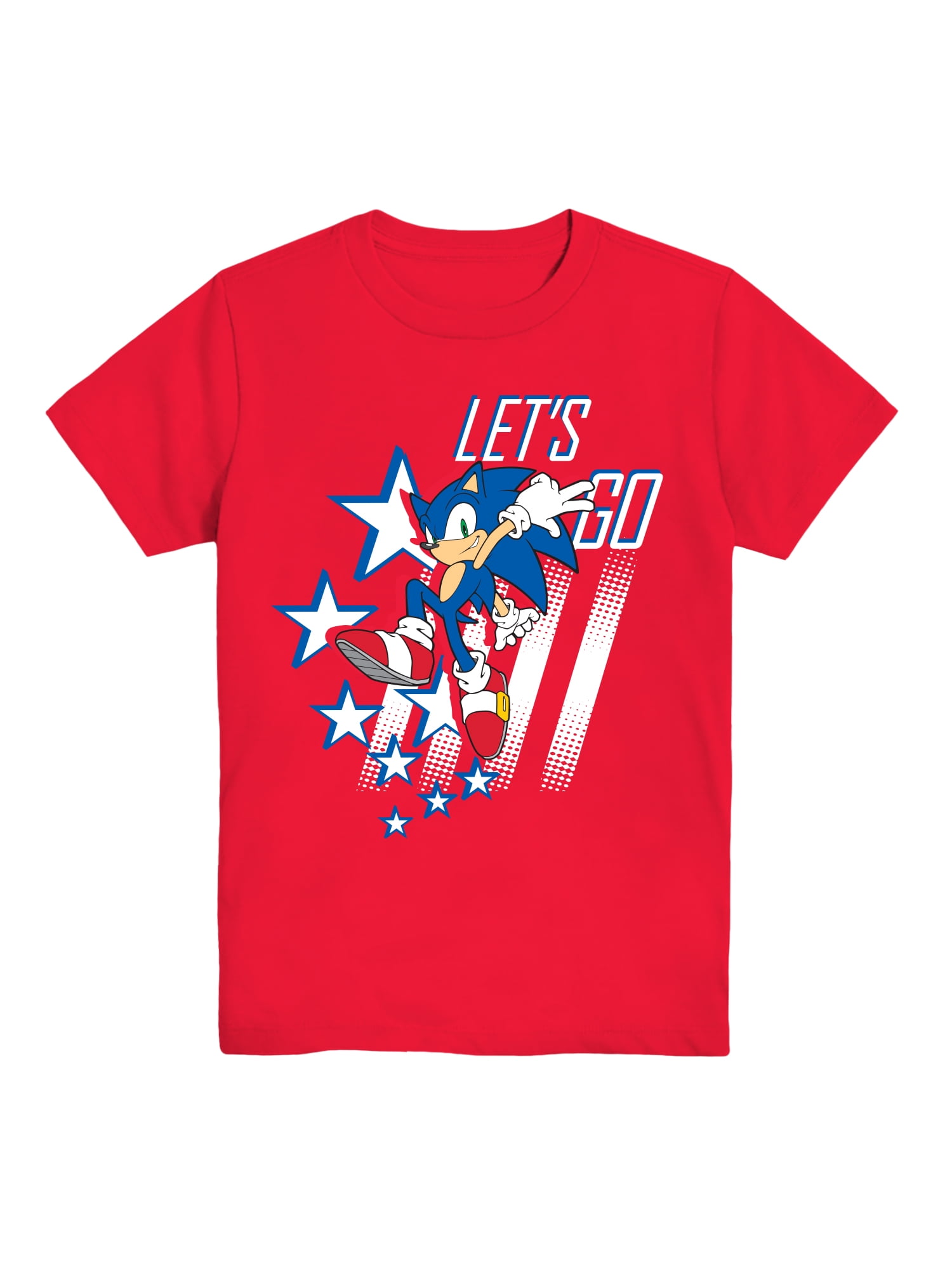 Sonic the Hedgehog Boys' Graphic Tee with Short Sleeves, Let's Go, Sizes 4-18
