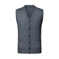 thumbnail image 4 of BSDJILFG Mens Dress Vests Big and Tall Sleeveless Sherpa Waistcoat V-Neck Tank Knitted Button Down Suits Vest Winter ,M-4XL, 4 of 6