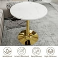 thumbnail image 5 of Dining Tables Marble-Top Round Side Table with Tapered Pedestal Base, Ideal for Living Room, Modern Minimalist Design,Modern Dining Tables, 5 of 8
