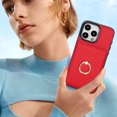 thumbnail image 7 of Wallet Case For iPhone 13 Pro, Luxury PU Leather [RFID Blocking] Card Slot Protective Cover, Hidden Metal Ring Kickstand Anti-Drop/Landscape Viewing, Luxury Shockproof Phone Case,Red, 7 of 7