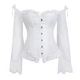 thumbnail image 1 of Corset Mode Femme en Satin à Lacets Style Rétro Bustier Floral Push-Up Moulant, 1 of 6