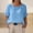 Blue, variant on Womens Long Sleeve Tops,Plus Size Casual Tops for Women's Solid Front And Back Two-way Casual Linen Mid Sleeve Five Quarter Sleeve Shirt Tops