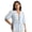 Light blue, variant on Women’s Cotton Poplin Peplum Top, Tie-Front V-Neck Blouse with Puff Sleeves for Summer, Resort Wear & Casual Outings