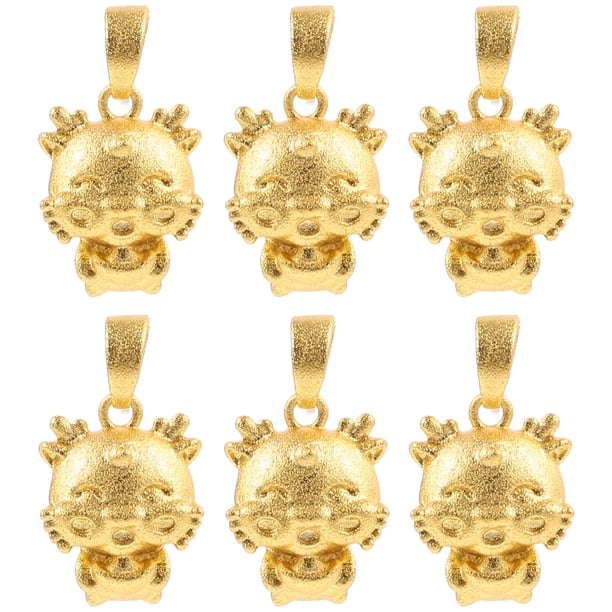 6 uds. Colgantes de cobre de dragón, collar de dijes de dragón, dijes de dragón para hacer collares Diy