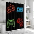thumbnail image 6 of Game Controller Shower Curtain, Waterproof Shower Curtains for Bathroom, Modern Art Gaming Handheld Black Washable Fabric Bathtub Curtain Set Bath Decor with 12 Hooks 48"x72", 6 of 8