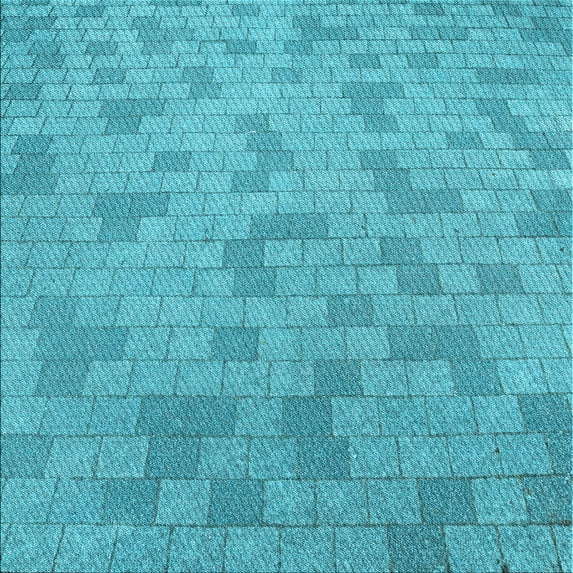 Ahgly Company Machine Washable Indoor Square Transitional Dark Turquoise Green Area Rugs, 7' Square