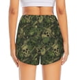 thumbnail image 4 of Goofa Green Camouflage Skull Printed Women 2 in 1 Running Shorts,Quick Dry Athletic Workout Shorts,High Waisted Athletic Shorts with Liner Pockets-XX-Large, 4 of 9