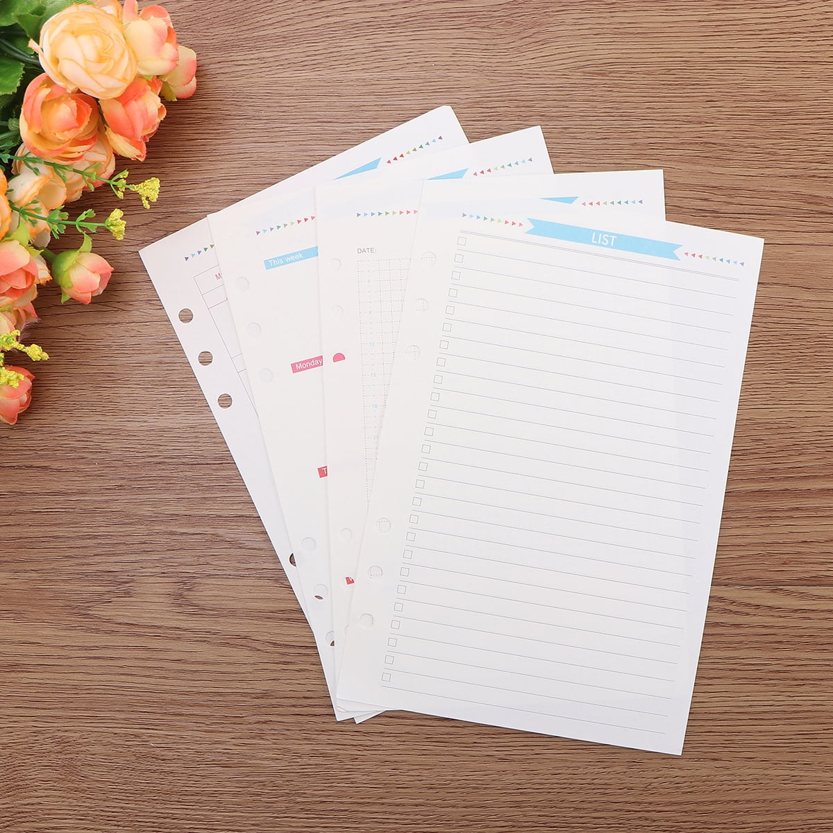 FONDOTIN A5 Loose Leaf Filler Paper for Notebooks, Smooth Writing, 3 Sets of Refillable Sheets