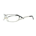 thumbnail image 3 of Unique Euro 90s Off Set Rimless Narrow Rectangle Sunglasses Silver Clear, 3 of 4