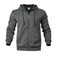 thumbnail image 2 of PNTUTB Mens Full Zip Multiple Pockets Solid Color Long Sleeve Drop Shoulder Hooded Coat Sport Casual, 2 of 6