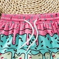 thumbnail image 6 of JUMEYU Shorts for Boys Boy's Summer Boho Print Drawstring High Waisted Shorts Size 9-10 (Pink,9-10 Years), 6 of 7