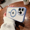 thumbnail image 3 of Magsafe-funda de lujo Ultra transparente para iPhone 11, 13, 12, 14, 15 Pro Max Plus, carga inalámbrica magnética, a prueba de golpes, cubierta de parachoques suave, 3 of 5