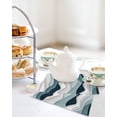 thumbnail image 4 of Blue Grey Ombre Kitchen Dish Towels for Drying Dishes Set of 4, Modern Geometric Moire Abstract Art Waffle Weave Microfiber Hand Tea Bathroom Towels Quick Dry & Absorbent Towel 12x12, 4 of 7
