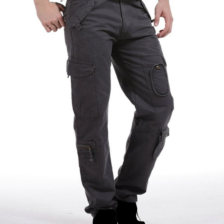 Fanxing Cargo Pants for Men Joggers Streetwear Long Pants Drawstring Cargo  Sweatpants Workout Hiking Pants Fashion Trousers Cargo Pants For Men Baggy  Gray,XL 
