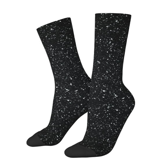 Rateoe Black Glitter for Women Casual Calf Socks - Cute Crew Socks - Thin Soft Above Ankle Socks Size 5-11