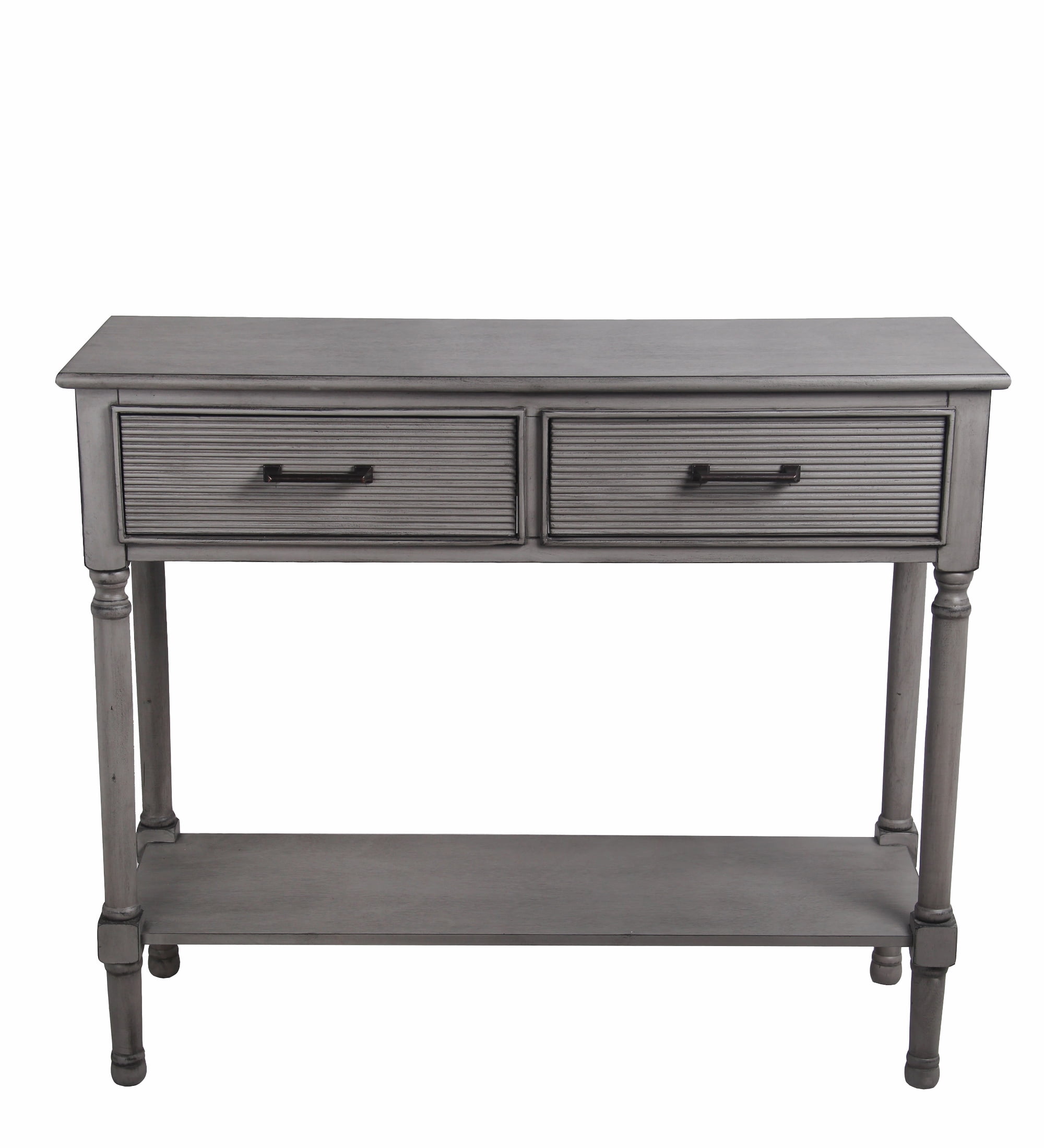 2 Drawer Provincial Gray Accent Console Table