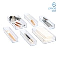 thumbnail image 3 of Mainstays 6-Piece Clear Plastic Drawer Organizer Set, Stackable Storage Bins, 3 of 8