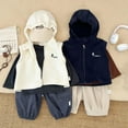 thumbnail image 3 of Tiijoy Infant Boys Fleece Hooded Vest Winter Warm Sleeveless Zip Up Outerwear, Sizes 18-24M, 3 of 7