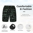 thumbnail image 3 of Balery Hieroglyphic Symbols Pattern Mens Swim Trunks Swim Shorts for Men Quick Dry Inseam Beach Shorts with Compression Liner Pocket-XX-Large, 3 of 6
