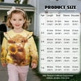 thumbnail image 7 of Uorisanigo Girl Long Sleeve Sweatshirt Ruffle Shoulder Pullover Tops Casual Sunflower Baby Highland Cow Sweaters Shirts 4-5T Kids Oversized Sweatshirts Crewneck Blouse, 7 of 7