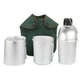 thumbnail image 1 of Utensilios cocina set 3 uds., cantimplora militar aluminio, estufa leña con bolsa para camping, 1 of 5
