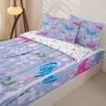 thumbnail image 3 of Erosebridal Pretty Butterfly Pattern Zipper Twin Comforter Sets with Fitted Sheet and 2 Pillowcases,Wild Flower Print Zipper Bedding Set,Blue Pink,Reversible, 3 of 6