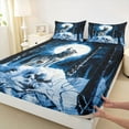 thumbnail image 3 of Castle Fairy Animal Wolf Full Size Sheets for Teenagers,Jungle Wildlife Bed Sheets, 3 of 7