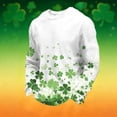 thumbnail image 1 of Ceisia Men's Loose Fit Waffle Knit Sweatshirt - St. Patrick's Day Gradient Clover Print Green XL Gifts, 1 of 5