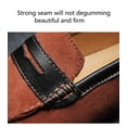 thumbnail image 5 of Men's Suede Leather Lightweight Breathable Rubber Casual Loafers Wear-Resistant Fashion Business Soft Delicate Flats Red 9 US, 5 of 7