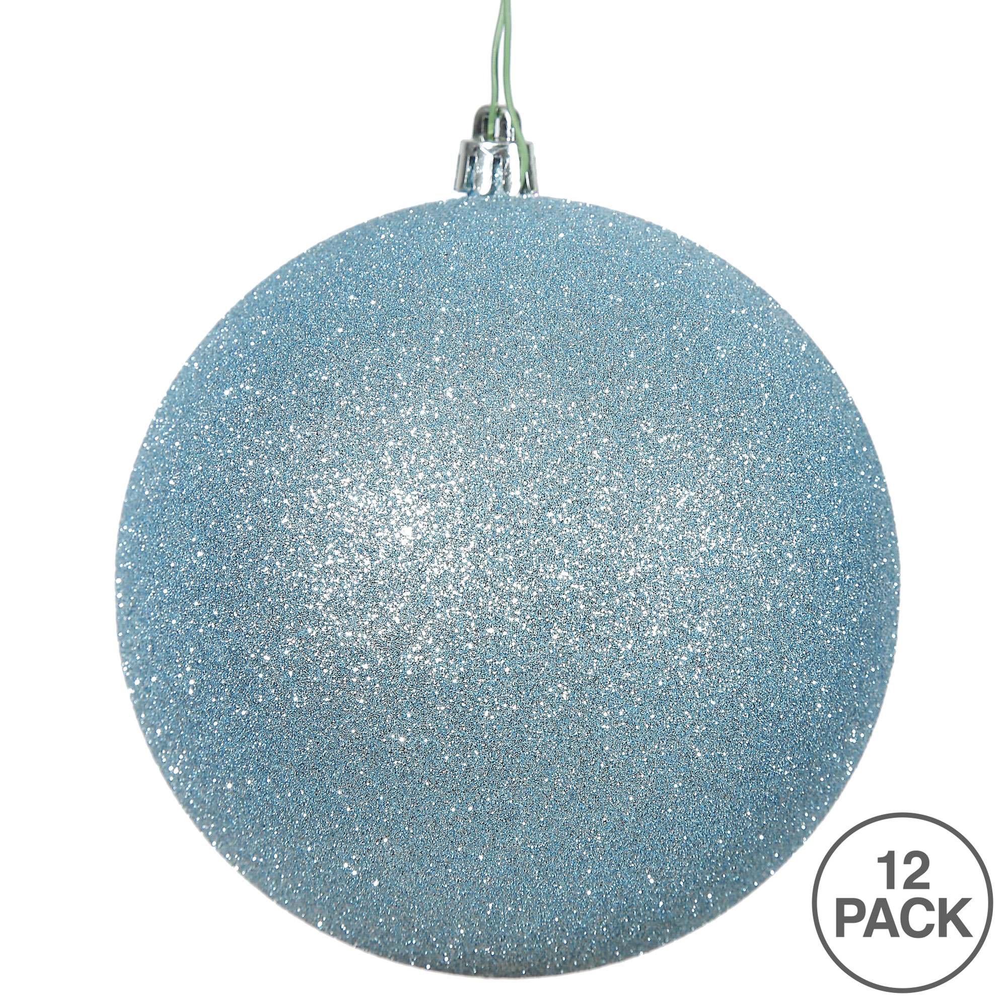 Vickerman 3" Baby Blue Glitter Ball Ornament, 12 per Bag