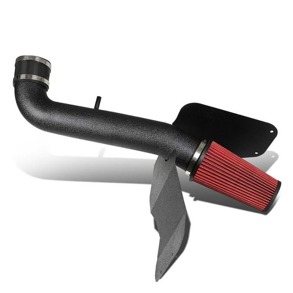 DNA Motoring CAIP-2-HS-JGC99V8-BKBK For 1999 to 2004 Jeep Grand Cherokee WJ 4.7L V8 Black Wrinkle Finish Aluminum Cold Air Intake Pipe Heat Shield Filtern 01 02 03