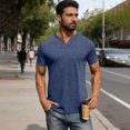 thumbnail image 6 of Qwertyu Mens Henley Lightweight Shirts Short Sleeve Casual Cotton Button T-Shirts Summer Basic Tee Navy 2XL, 6 of 6